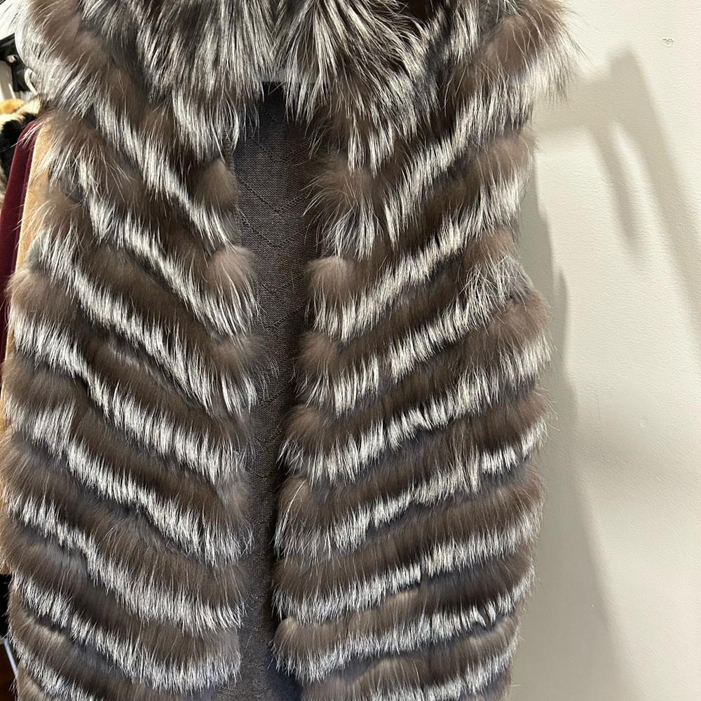 Luxurious rabbit Fur Striped Jacket